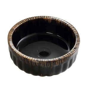 English Elm 15"x15" Ceramic Vessel Sink Gold Rim Gloss White Basin for Modern Bathroom Vanity W3402P435611