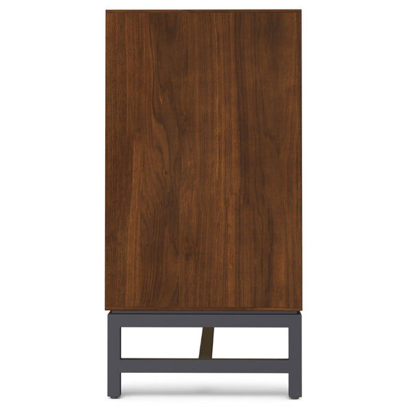 English Elm Banting Walnut Veneer Sideboard with Graphite Metal Frame for Dining or Living Room B136P439003
