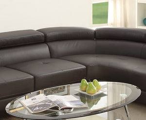 English Elm Luxurious Modern 2-Piece Sectional Sofa Set with Adjustable Flip-Up Headrests, Espresso or Grey Bonded Leather B011S01058