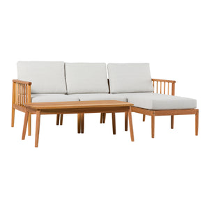 Circa Modern Contemporary Modern Outdoor Spindle Style 4 Piece Sectional - Natural