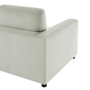 English Elm Caylie Modern Armchair with Plush Down-Fiber Cushions, Removable Covers, Solid Wood Legs Ivory B050P409002