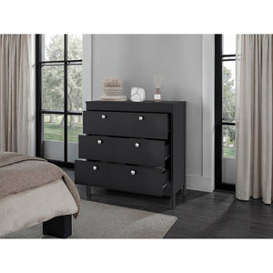 English Elm Wenge Finish 3-drawer Chest for Bedroom Storage with Modern Minimalist Appeal B062P486505