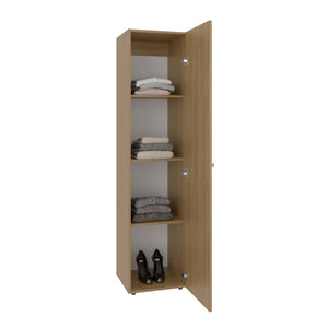 English Elm Home Freestanding Tall Mirrored Cabinet with Four Interior Shelves for Bedroom Bath B200P465732