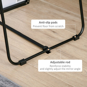 English Elm HOMCOM Sleek Full-Length Glass Mirror 19.75"x63.5" — Freestanding or Wall-Mount, Aluminum Frame W2225P173970