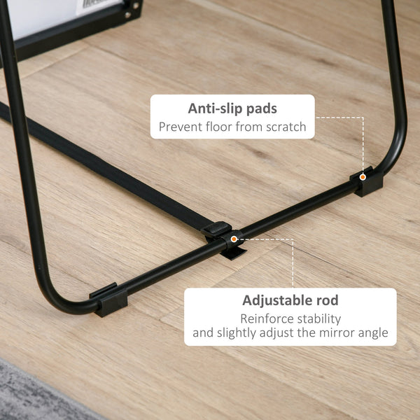 English Elm HOMCOM Sleek Full-Length Glass Mirror 19.75"x63.5" — Freestanding or Wall-Mount, Aluminum Frame W2225P173970