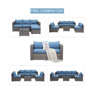 English Elm 59" Modular Pe Rattan Outdoor Loveseat Set with Uv Resistant Olefin Cushions for Patios B082P455122