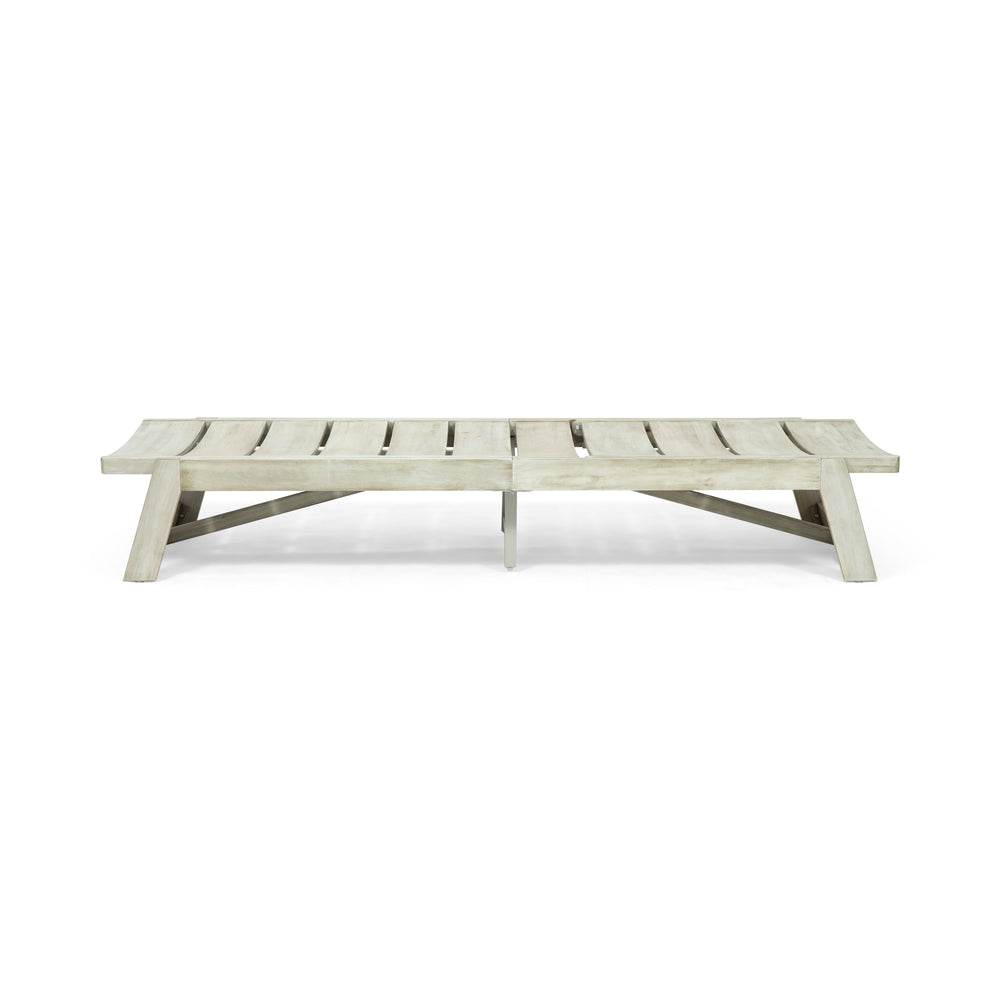 English Elm Christopher Knight Home® - Maki Chaise Lounge - Stylish Acacia Wood & Metal Outdoor Lounger With Adjustable Backrest For Comfort 70998.00LGRYMP1