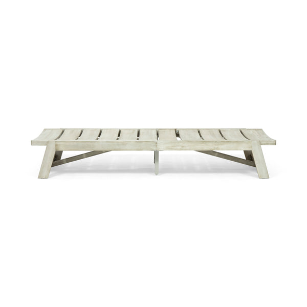 English Elm Christopher Knight Home® - Maki Chaise Lounge - Stylish Acacia Wood & Metal Outdoor Lounger With Adjustable Backrest For Comfort 70998.00LGRYMP1