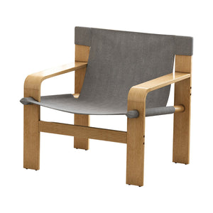 English Elm Detachable Oak Accent Chair with Solid Wood Frame, Wide Armrest, Removable Washable Linen Cover DARK GREY W2336P251806