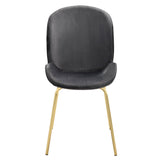 English Elm Grey and Gold Solid Back Side Chairs (Set Of 2)