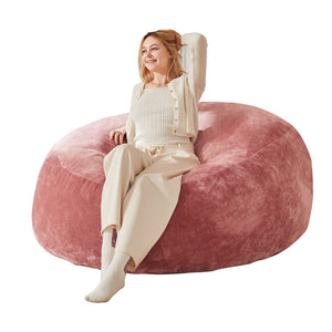 English Elm 4FT Memory Foam Bean Bag Chair Light Pink with Removable Flannel Cover, Supportive Plush Sofa for Teens W3737P373845