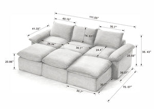 English Elm Modern Corduroy Cloud Sofa – Stylish Modular Design For Ultimate Comfort In Living Rooms & Offices W3396S00035