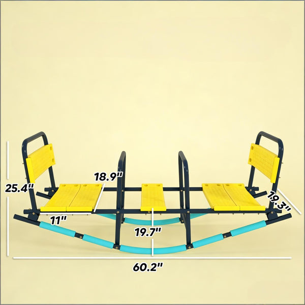 English Elm Playground Steel Rocking Seesaw Two Seat Teeter Totter for Kids Backyard Fun T3971P486687