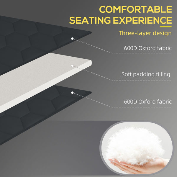 English Elm Outsunny Folding Chaise Lounge Chair - 5-Level Recline, Padded Comfort, Portable Design For Outdoor Relaxation W2225P200623-GIGA