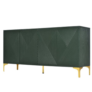 English Elm Modern 60" Olive Green Sideboard with 4 Soft-Close Doors, Adjustable Shelves, 220lb Top Load Capacity W2696P279974