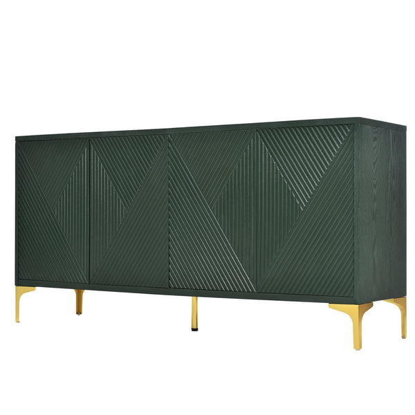 English Elm Modern 60" Olive Green Sideboard with 4 Soft-Close Doors, Adjustable Shelves, 220lb Top Load Capacity W2696P279974