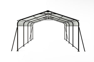 English Elm Metal Carport 12x20 Galvanized Steel Canopy Heavy Duty Outdoor Garage Shelter Kit W1598S00018