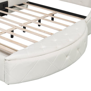 English Elm Upholstered Queen Platform Bed Velvet Wingback Storage Drawer with Side Stools LP100815AAA