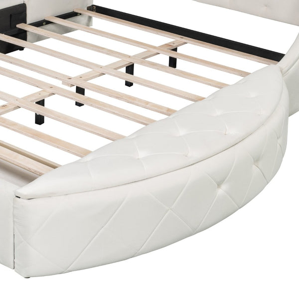 English Elm Upholstered Queen Platform Bed Velvet Wingback Storage Drawer with Side Stools LP100815AAA