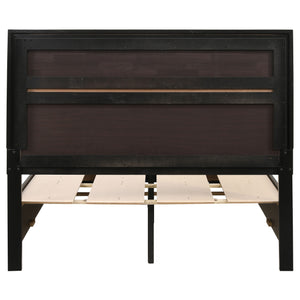 English Elm Urbana Black Full Storage Panel Bed with Crystal Pulls & Glitter Trim, Slatted Platform, Drawers Included B062S00696