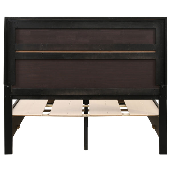 English Elm Urbana Black Full Storage Panel Bed with Crystal Pulls & Glitter Trim, Slatted Platform, Drawers Included B062S00696