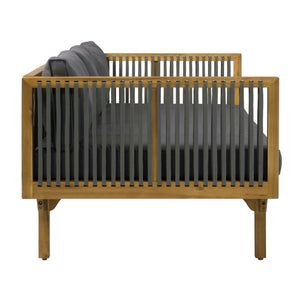English Elm 2-piece Outdoor Acacia Patio Sofa Set with Rope Back and Round Coffee Table Dark Grey,Grey,Teak N770P354675A_N770P234486F
