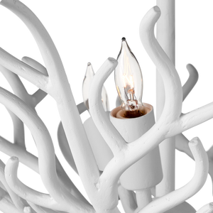 Snowfall Semi-Flush Mount Light Fixture in Gesso White - Elegant Wrought Iron Design for Coastal Spaces