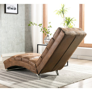 English Elm Linen Ergonomic Massage Chaise Lounge with Remote, 140° Recliner Long Lounger for Office Home W395P184846