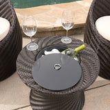 Christopher Knight Home® - Noble House - Belize Outdoor Brown Wicker Accent Table with Ice Bucket