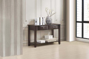 English Elm Classic Modern wooden coffee table with Ogumi veneer top, drawers & lower shelf for stylish storage Antique Black,Espresso 51 L x 21 W x 10 H B011P395607