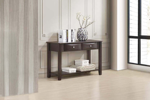 English Elm Espresso Ogumi Veneer 3pc Occasional Table Set - Modern Coffee & End Tables with Drawers, Open Shelf Antique Black,Espresso 28 L x 10 W x 51 H B011S01997