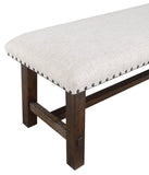 OSP Home Furnishings Callen Bench Linen, Dark Walnut base