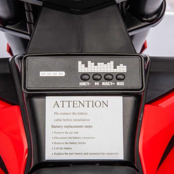 English Elm 24v Kids Electric Motocross Motorcycle 200w Hub Motor Suspension Led Bluetooth Audio Red W1578P225050