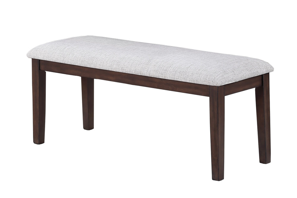 English Elm Modern Classic Cushion Padded Seat Walnut 46" Dining Bench with Tapered Legs, Cozy Upholstered Seating B011P370881