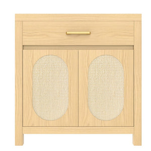 English Elm Cat Litter Box Cabinet with Sisal Doors Storage Drawer and Nightstand Surface N704P379111N