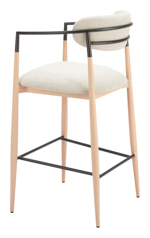 Zuo Modern Equinox Barstool - Stylish Oyster Gray & Natural Finish For Modern Hospitality Spaces & Comfort Gray 100% Polyester,Steel 110855-zuo-modern