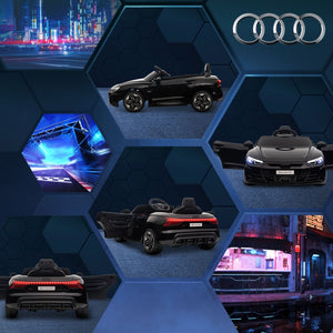 English Elm Aosom Licensed Audi 12v Electric Ride on Toy Car with Remote Suspension and Lights Black W2225P229675