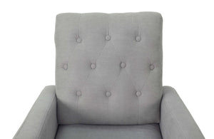 English Elm Classic Rocker Chair Diamond Button Tufted Fully Upholstered Rocking Seat with Plush Comfort and Stylish Exposed Legs Espresso,Steel Gray 30 L x 29 W x 20 H B011P375974