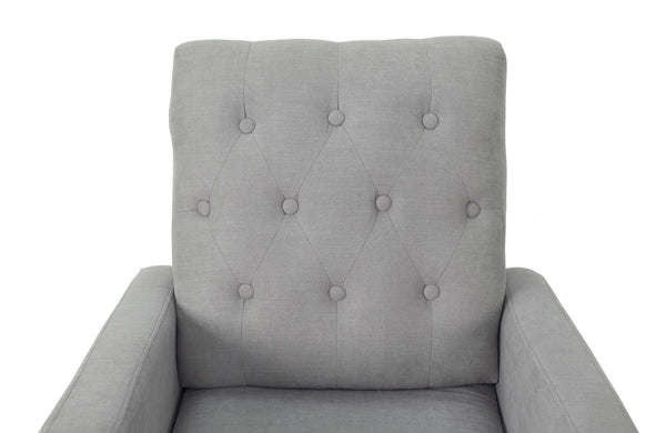 English Elm Classic Rocker Chair Diamond Button Tufted Fully Upholstered Rocking Seat with Plush Comfort and Stylish Exposed Legs Espresso,Steel Gray 30 L x 29 W x 20 H B011P375974