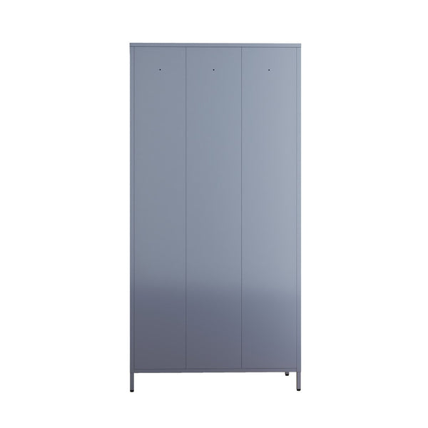 English Elm 9 Compartment Steel Locker Tower Powder Coated Gray for Gym Office or Bedroom T2398P251437