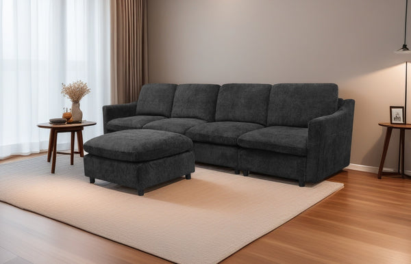 English Elm Modern Oversized Deep Seat Sectional Sofa with Reversible Chaise, Plush Loop Yarn, Memory Foam Comfort W1183S00012