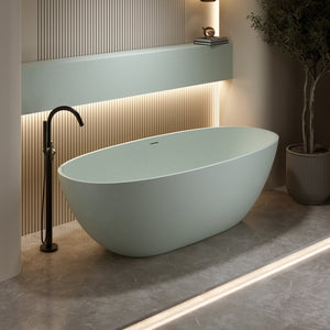 English Elm 63'' Freestanding Stone Resin Soaking Tub Spa Bath with Ergonomic Design W2753P416679