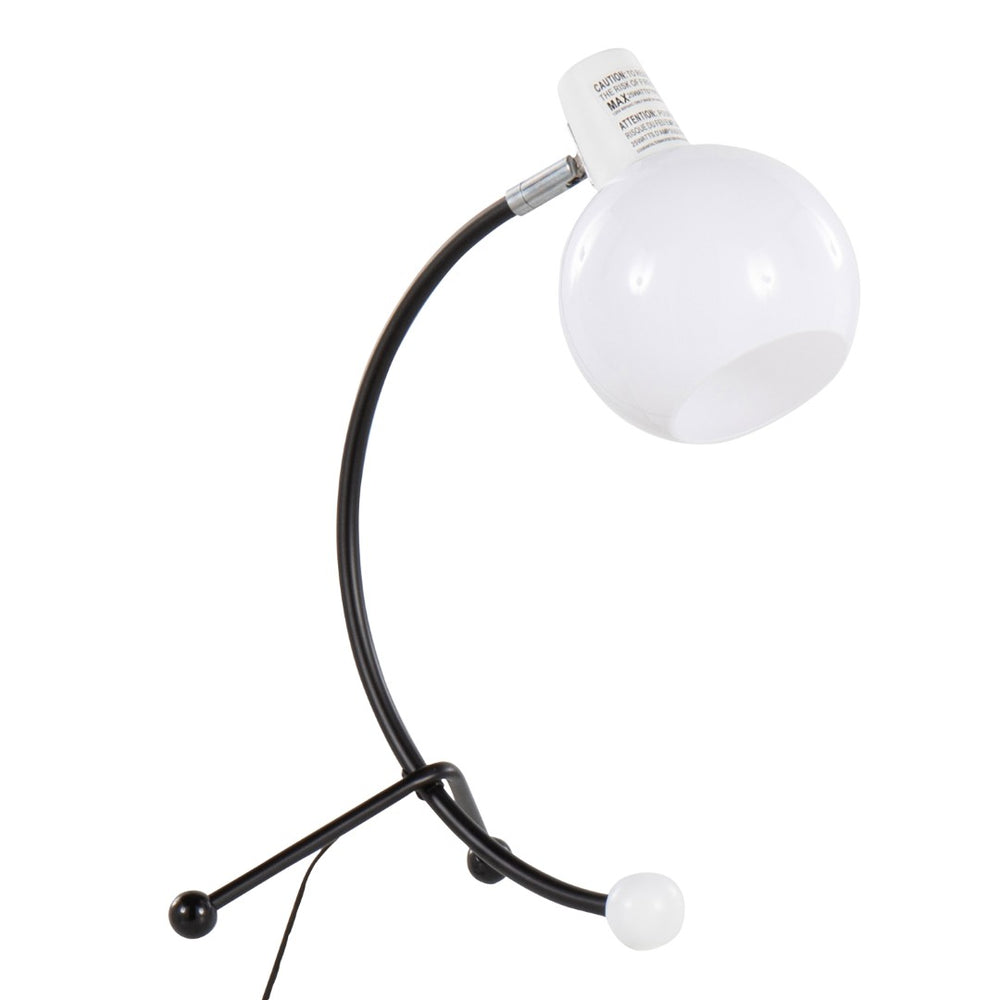 English Elm Eileen Adjustable Neck Task Lamp Black Metal Frame White Shade Home Office Light B202P224189