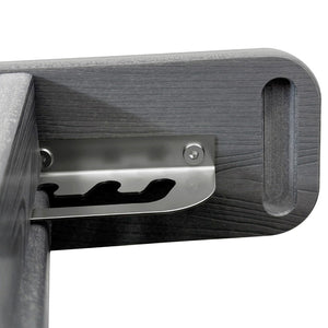 English Elm Folding Outdoor Hdpe Adirondack Chair with Retractable Ottoman for Deck or Patio Grey W1889P450917