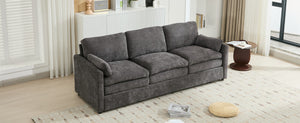 English Elm 101.2" Modular Chenille Sectional Sofa with Tufted Cushions and Deep Seating for Living Room Grey N719S001922E