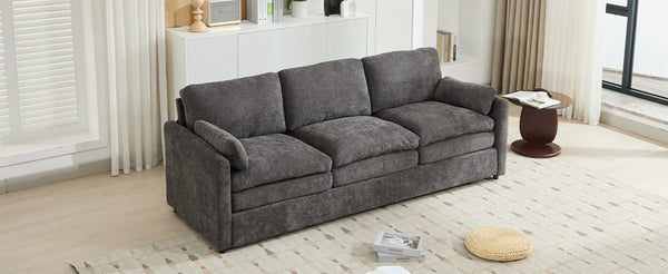 English Elm 101.2" Modular Chenille Sectional Sofa with Tufted Cushions and Deep Seating for Living Room Grey N719S001922E