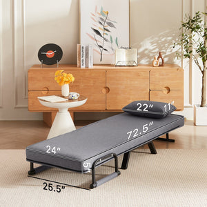 English Elm Folding Comfy Convertible Sleeper Sofa Bed — 5-in-1 Adjustable Futon Chair, Linen, Space-Saving Gray W1359P211938