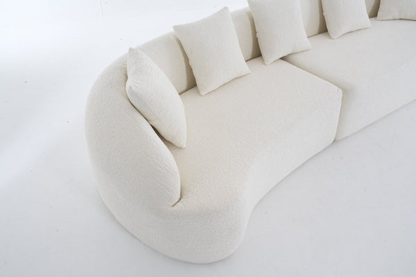 English Elm Compression Foam Curved Sectional Chenille Sleeper Sofa for Modern Living Rooms W2231S00052