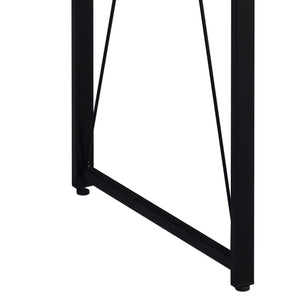 English Elm Antique White And Black Writing Desk - Rustic Industrial Design With Sturdy Metal Sled Base B062P184522