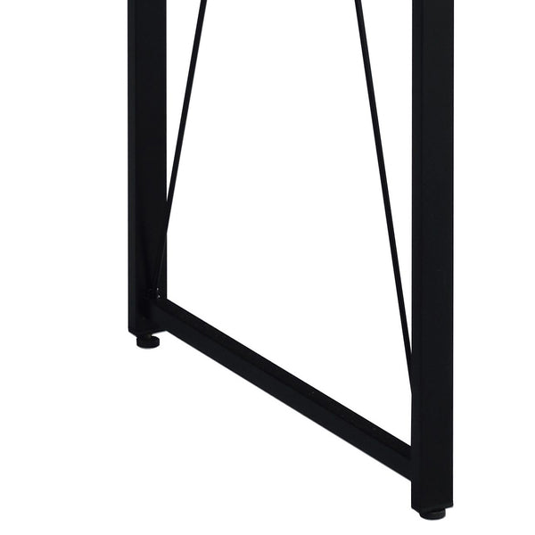 English Elm Antique White And Black Writing Desk - Rustic Industrial Design With Sturdy Metal Sled Base B062P184522